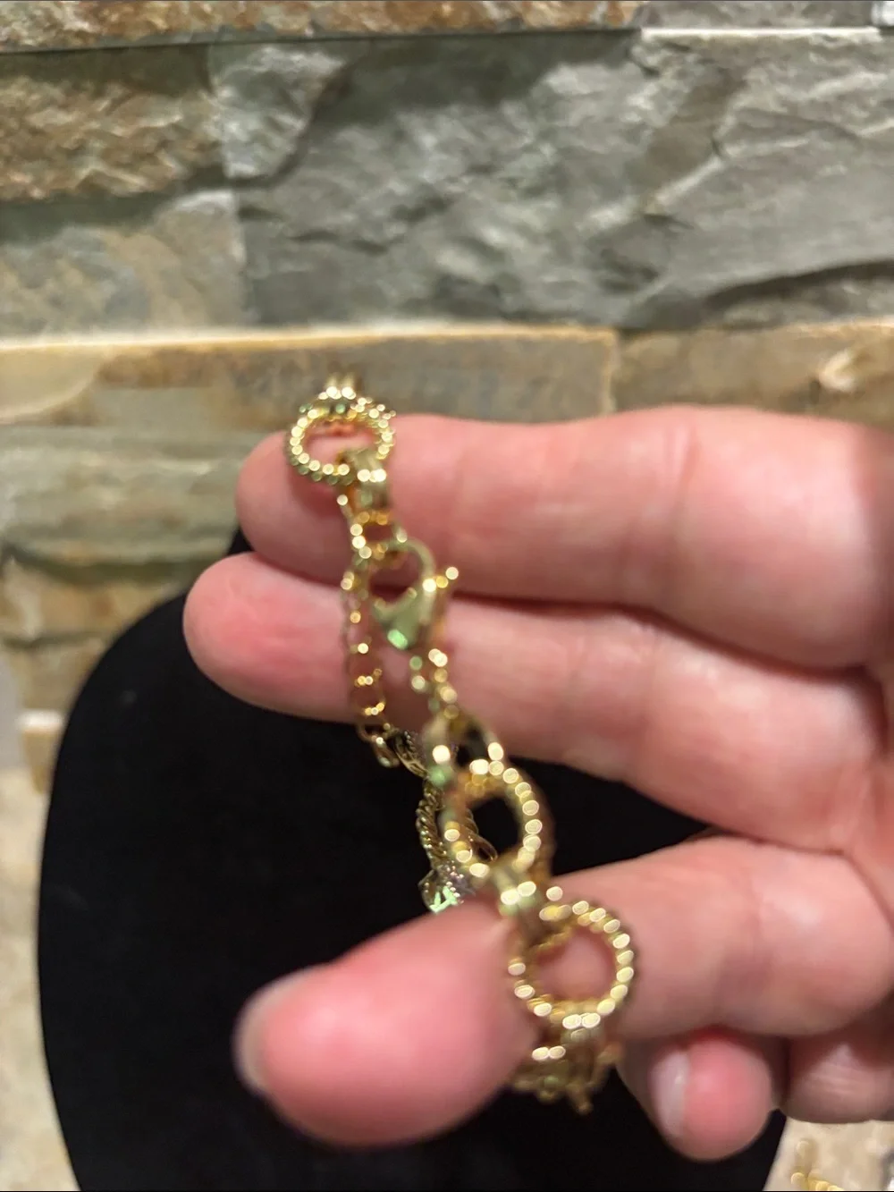 Gold Chain Charm Bracelet with Pink Enamel CC Logo Disc - Picture 3 of 4